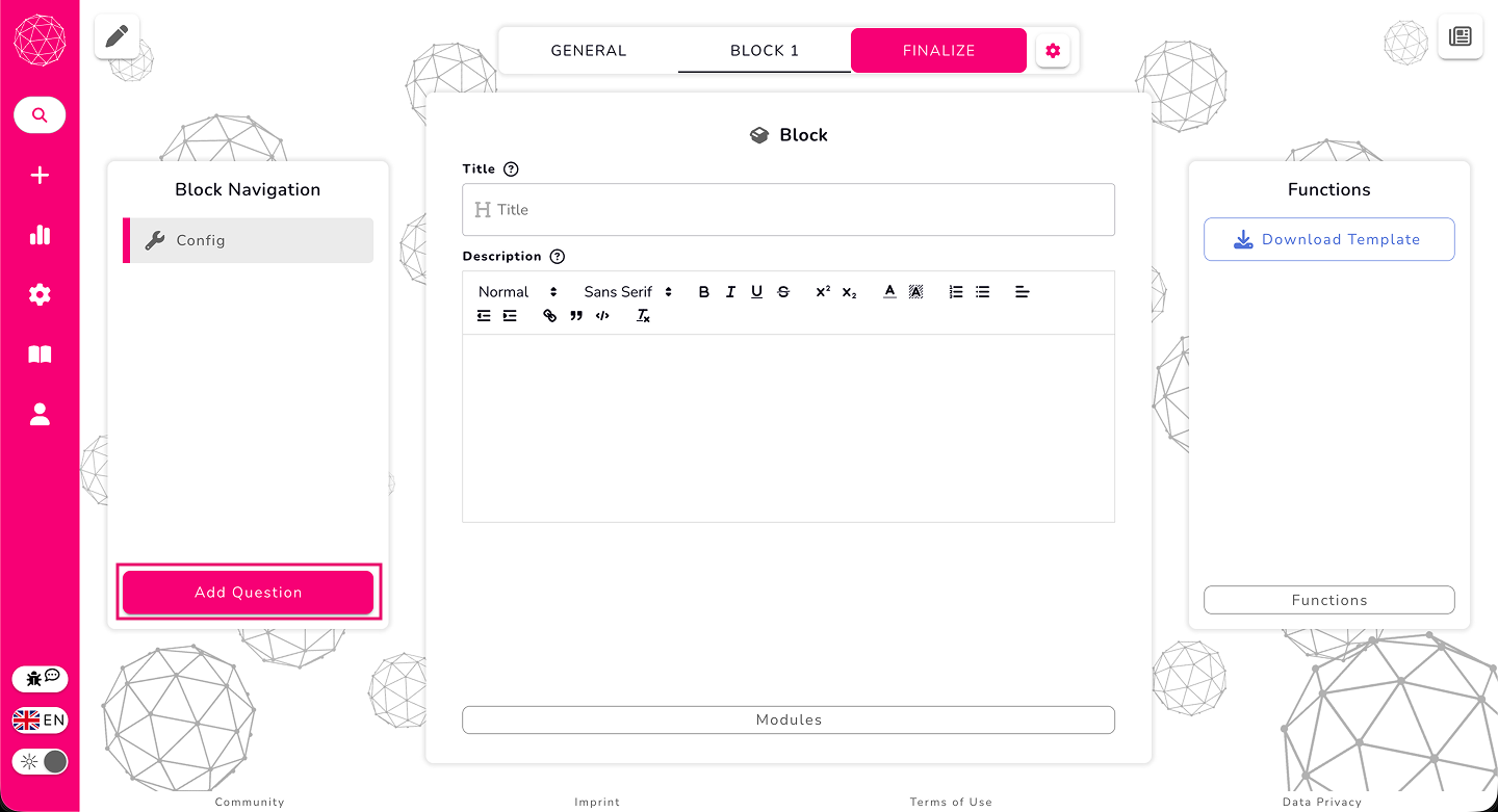 Adding your first question