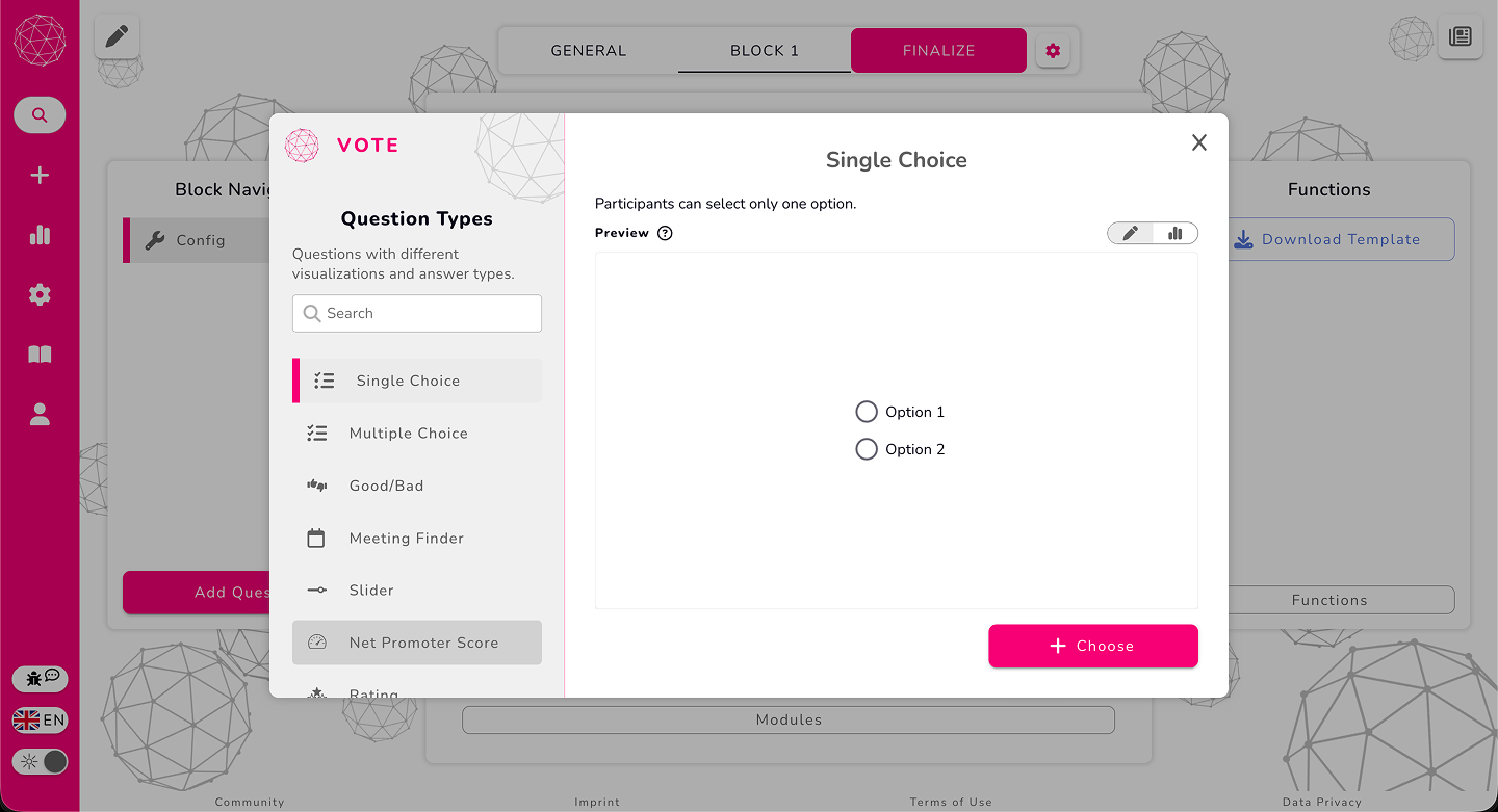 Select single choice